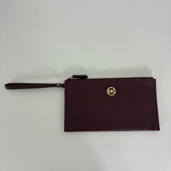 Michael Kors Burgundy/Maroon/Wine Colored Leather Wristlet Wallet - Picture 1 of 5